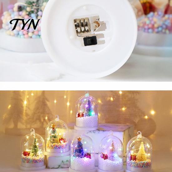 Hanging Christmas Tree Light in Dome with LED Light, Mini Cedar Up Compact Gift for Friends Ornament, Battery Powered Decorative Table Lamp