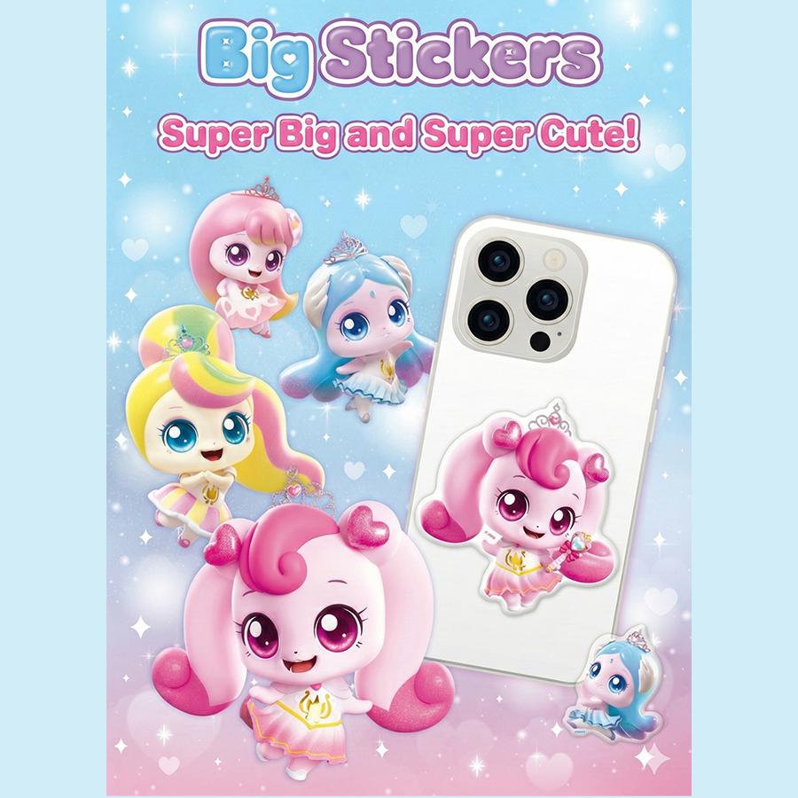 Сделано в Корее, сертифицировано KC – Princess Catch! Тинипинг Большие Наклейки (Сердечко / Саппунпин / Боннипин / Арумпин) 3 варианта