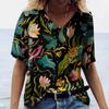 Women XL-7XL Plus Size T Shirt V Neck Short Sleeve Tops 3D Floral Print T Shirts Summer Lovers Couples T Shirt