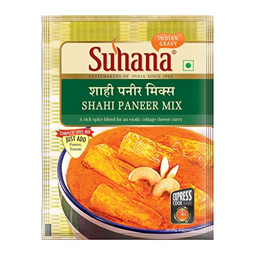 Suhana Shahi Paneer Spice Mix 50g Pouch Pack Of 6 | Royal Mughlai Cashew Tomato Gravy Masala Blend Easy Cooking