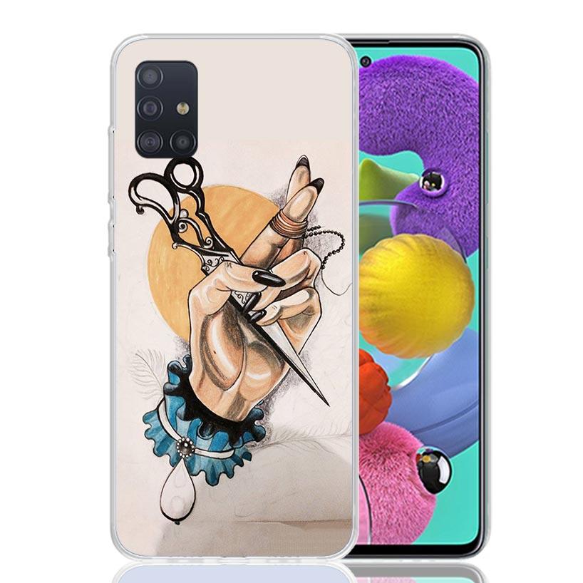 Hair Stylist Scissors Brush Phone Case For Samsung Galaxy A52 A42 A32 A22 A12 A51 A50S A40 A30S A20E A10S A41 A31 A21S A11 A72 A
