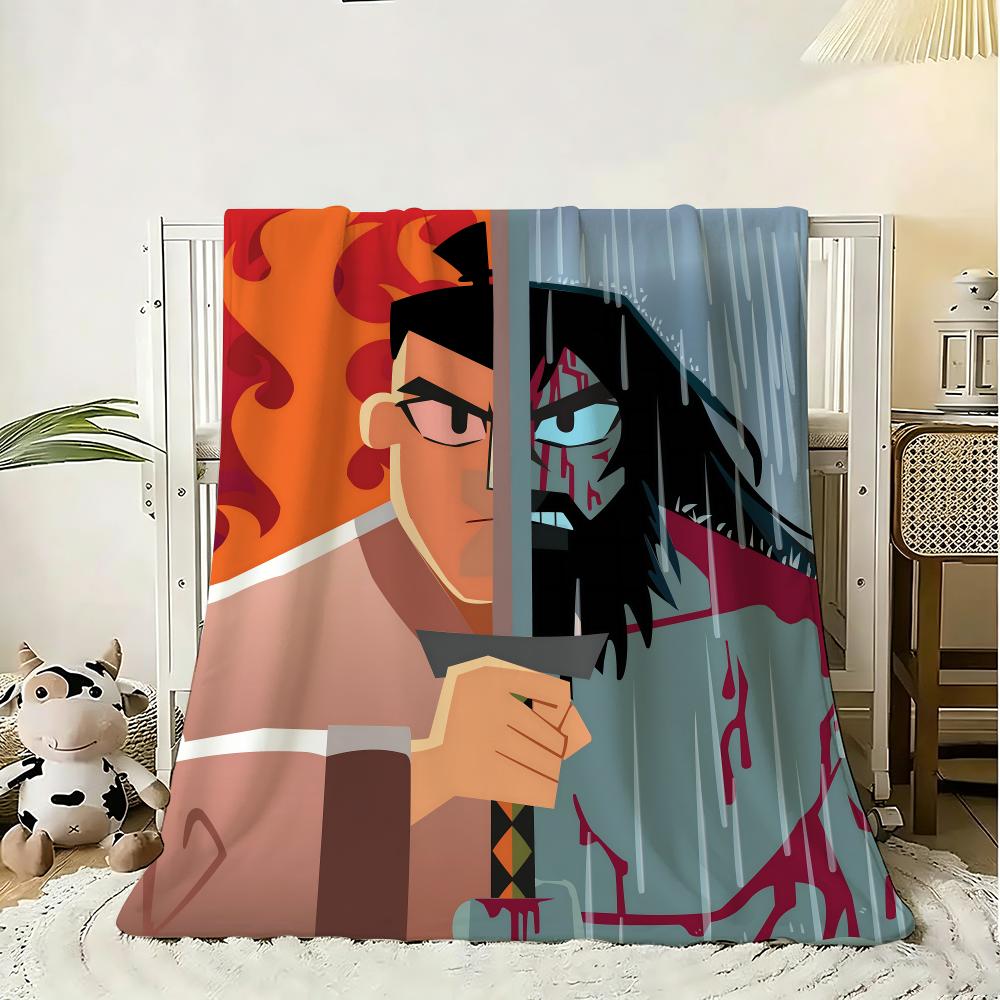 Movie Samurai Jack Throw 240g Flannel Blanket Lightweight Soft Skin-friendly Summer Thin Throw Blanket