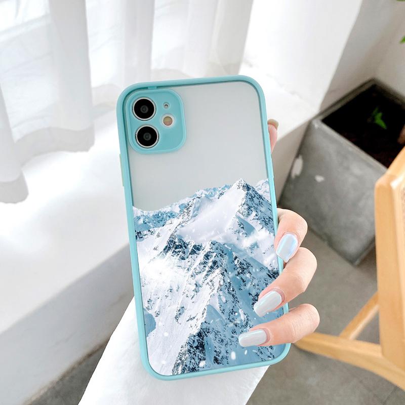 Эстетичный чехол для телефона с рисунком снежной горы для iPhone 7 8 Plus SE2 X XR XS MAX 15 14 12 13 mini 11 Pro Max Ударопрочный чехол