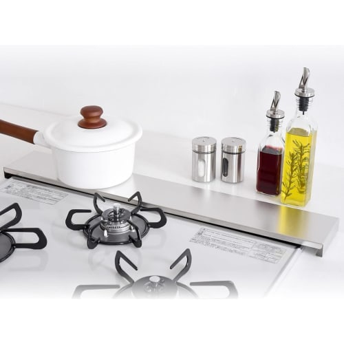 Ernest [Made In Japan] Flat Stainless Steel Exhaust Vent Cover, Scratch-Resistant (Made with New "Shin Ginga" Stainless Steel), 65cm Wide, Gas/IH Stov