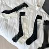 Шелковые носки с кристаллами, женские чулки, летние ультратонкие прозрачные гольфы в горошек JK для девочек, черные, белые длинные носки, чулки