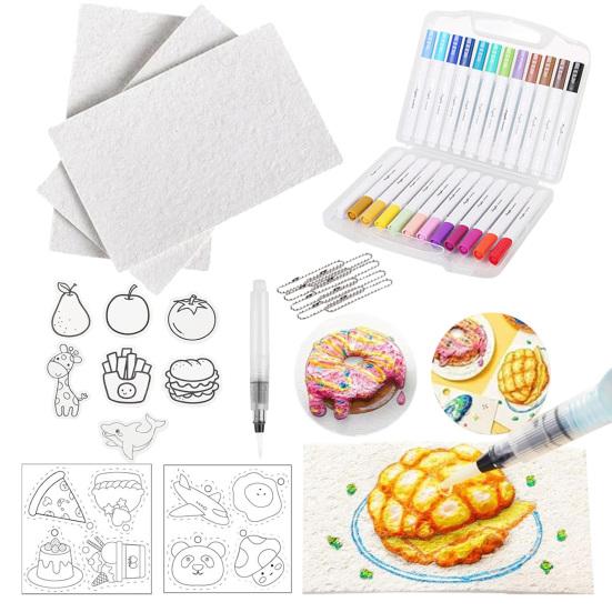 Волшебный набор пухлой краски Текстура пены Рисование на бумаге с маркерами Пухлый попкорн