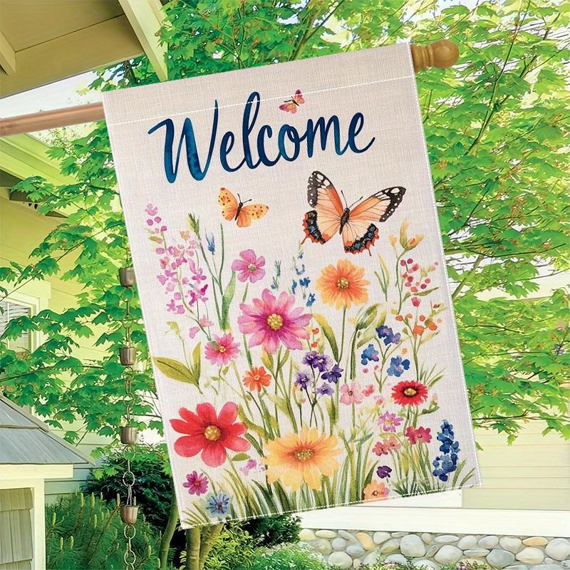 1pc Spring Beautiful Flower Garden Flag_1 (1) garden decoration double-sided, home, yard decoration, outdoor decoration, lawn decoration, flag only