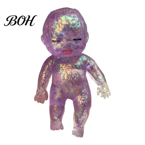 Babies Stress Ball Glitter Relief Toy, Clear Baby Doll Squeeze Soft Stretchy Portable Fidget Relaxing Gift for Adults Kids, Party Favors Relaxation