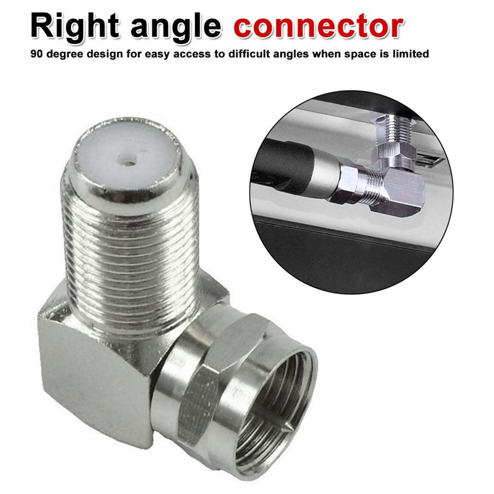 F Male to F Female RF Right Angle TV Male Plug Cable Connector Antenna Plug TV Aerial Adapter