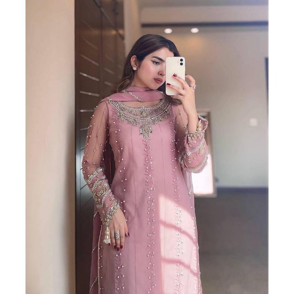 Представляем новый дизайнерский праздничный наряд: чистый тяжелый искусственный жоржет топ, палаццо и дупатта