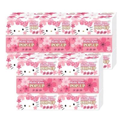 Салфетка складная 3-слойная, цветущая вишня, 110 листов, 15 штук, популярный персонаж в Корее