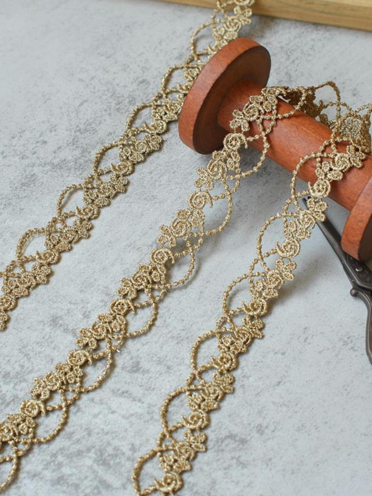 Цветная полиэфирная кружевная тесьма с цветочным узором, 2 см, для DIY аксессуаров к одежде