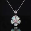 Aobao Wind Hawaii Beach Explosion Copper Alloy Opal Flower Vintage Women's Party Pendant Necklace Cute Style