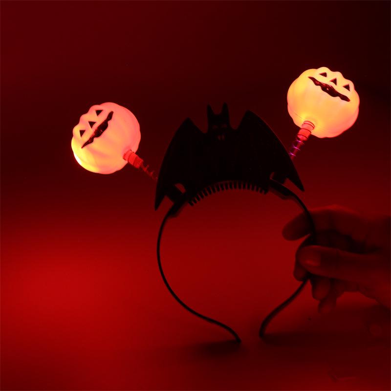 Luminous Halloween Pumpkin & Horn Headband for Kids & Adults