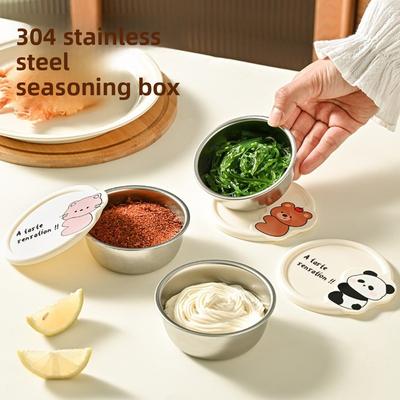 304 Stainless Steel Sauce Cup Easy Clean Dipping Dish New Storage Containers Food Storage