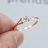 Cute Small Round White Zircon Engagement Rings For Women 925 Sterling Silver/Rose Gold Lab Diamond Ring Female Wedding Jewelry