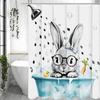 Милая пасхальная шторка для душа с кроликом, Простая милая декоративная шторка для ванной с кроликом, Водонепроницаемая шторка для душа с крючками