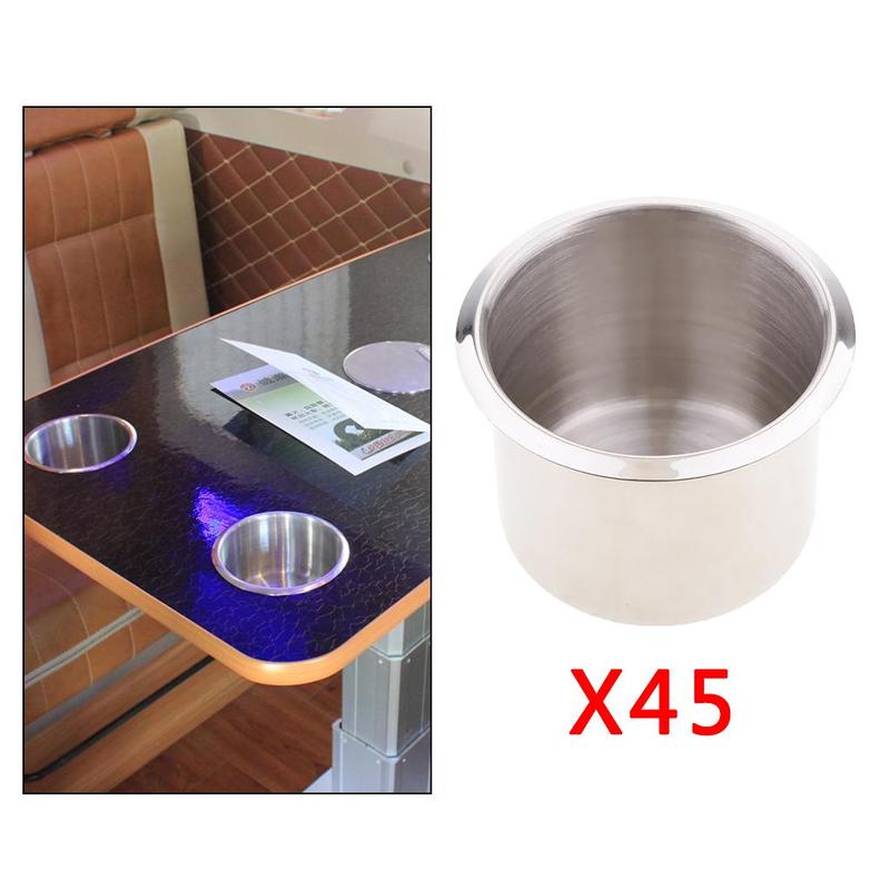 45 Pack Chrome Cup Drink Holder for Boat RV Truck Pontoon Trailer 68x55mm