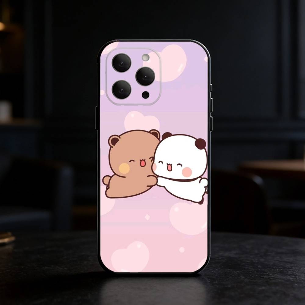 Милый Чехол Для Телефона BuBu DuDu Для iPhone 17,16,15,14,13,12,11 Plus,Pro,Max,Mini Силиконовый черный Мягкий Чехол