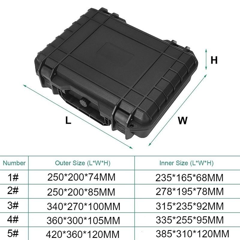 5 Sizes Solid Waterproof Protective ABS Safety Tool Case Box Camping Traveling Storage Case Vehicle Kit Box Sealed Safety Equipment Case