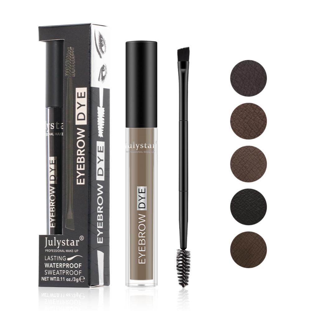 Натуральный и стойкий жидкий гель для бровей с двусторонней кистью для диких бровей