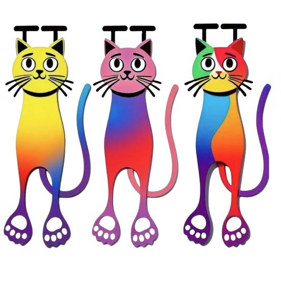 Cute Cat Bookmarks Acrylic Creative Page Marker Reading Companion Cat Bookmark Gift for Bookworms Students Teachers