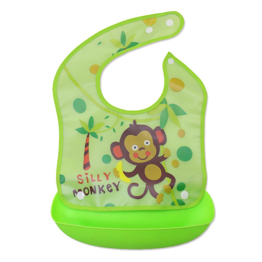 Toddlers Baby Reusable And Washable Cartoon  With Silicone Food Catcher