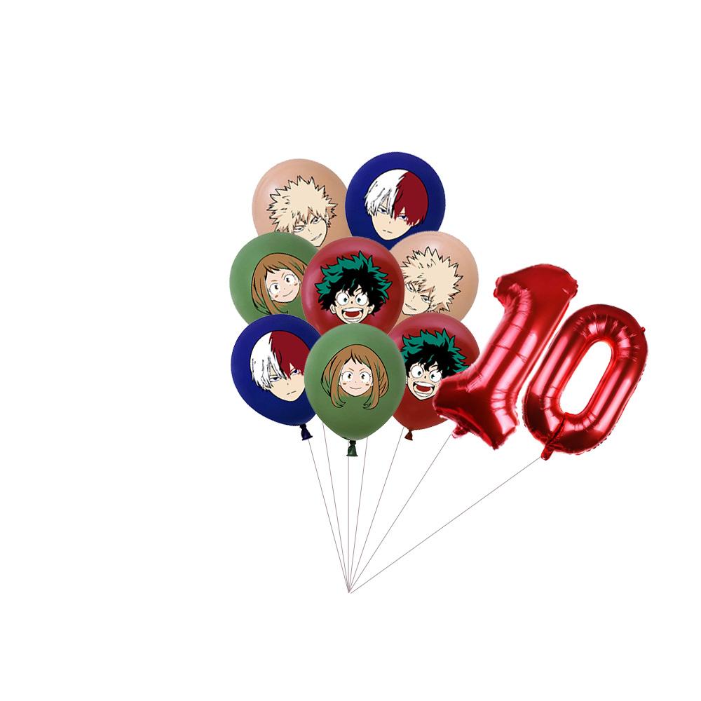 My Heros Academiaed Birthday Themed Party Decorations Balloon Set Tableware Tablecloths Cake Toppers Party Supplies Baby Shower