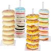 5 Pcs Donut Display Stand Transparent Stable Base Food Grade Bagel Holder Birthday Wedding Baby Shower