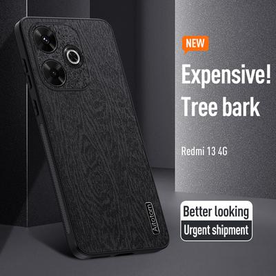 Для Xiaomi Redmi 13 5G/13 4G Чехол Текстура дерева Кожа+ПК+ТПУ Гибридный чехол для телефона