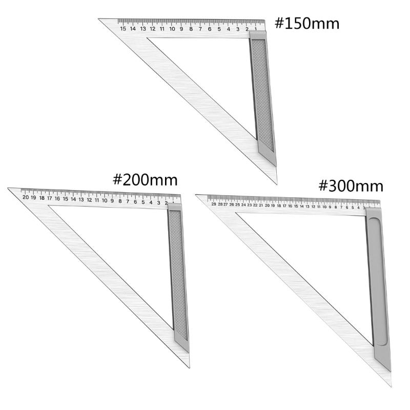 Stainless Steel Triangles Ruler 150mm/200mm/300mm Measuring Tool Protractors for Engineers Architects Students Enthusiasts