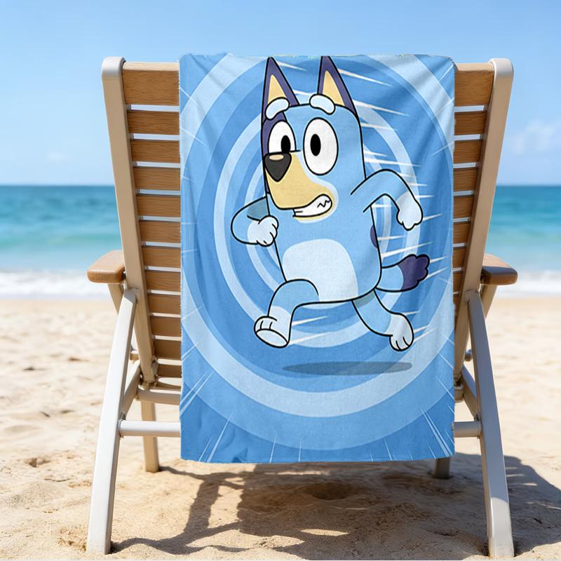 Ultra-Soft Beach Towel with Bluey Theme,Ideal for Pool - Camping, Diving - Perfect Travel Essential, Vibrant Beach Towel.