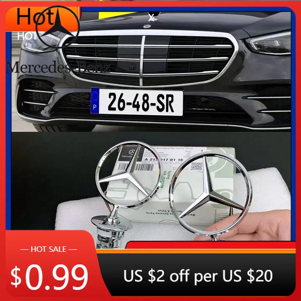 Car Sticker AMG W220 CLS GLA 1pcs Mercedes Benz emblem Star Bonnet Car Hood Front Logo for Mercedes Benz W202 W203 W204 W208 W21