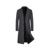 Men's Mid-Length Woolen Coat: Solid Color Single-Breasted Trench for Autumn/Winter