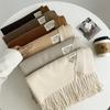 New Double-Sided Two-Color Imitation Cashmere Solid-Color Scarf For Women'S Winter Senior Warm Fringed Shawl Scarf
