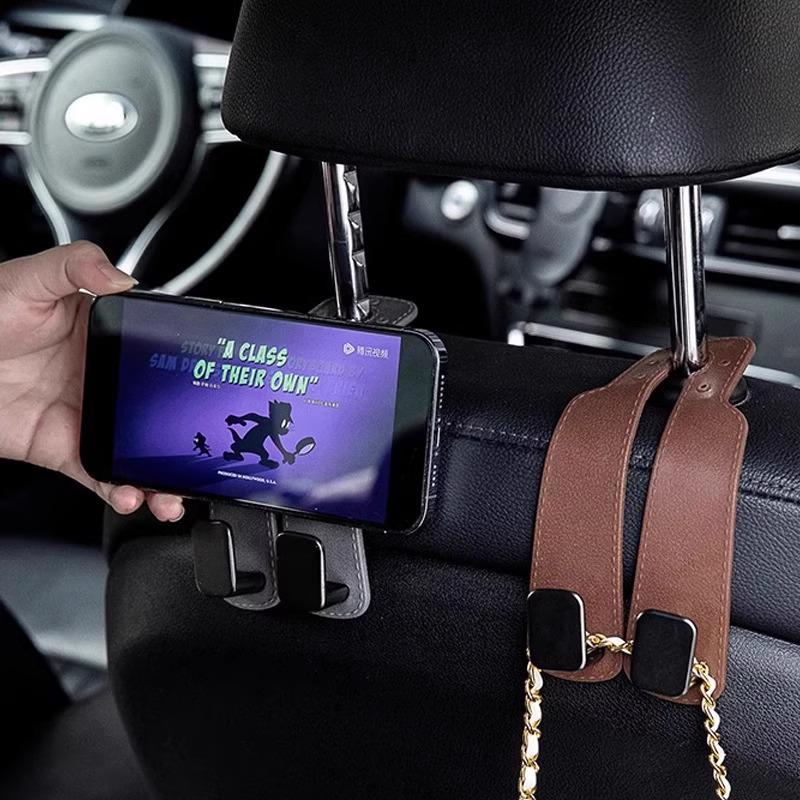 Замшевые кожаные крючки на подголовник автомобильного сиденья