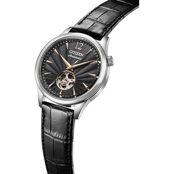 Citizen Men's NH9131-14E ( Watch CITIZEN COLLECTION Mechanical Open Heart) Round Watch Black Analog