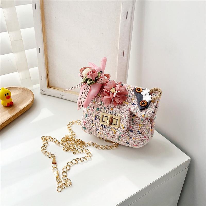 Adorable Girls' Crossbody Bag For Fall And Winter With Cute Rabbit And Floral Design