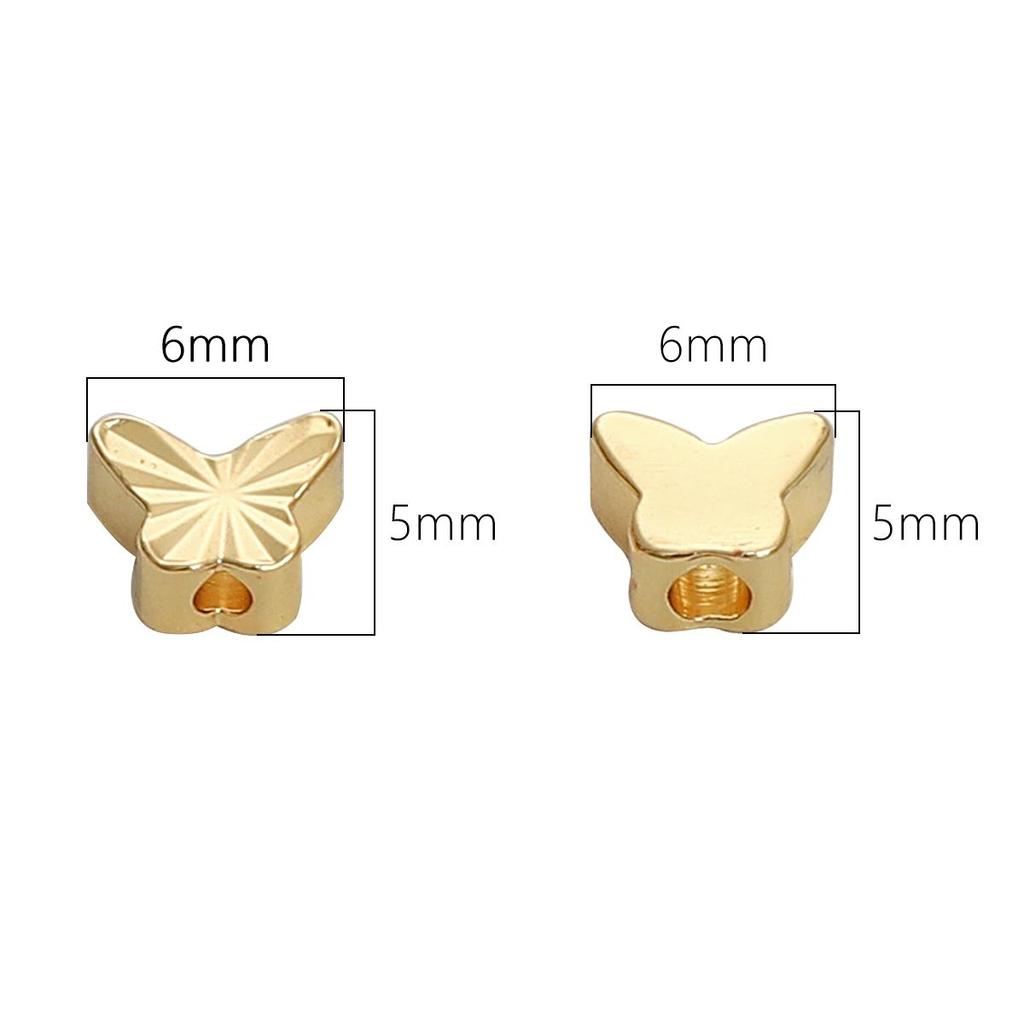 Copper Smooth Butterfly Partition Bead For DIY Jewelry Making Craft Accessories