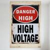 Винтажная ржавая жестяная табличка 'ОПАСНО ВЫСОКОЕ НАПРЯЖЕНИЕ' Промышленный электрический предупреждающий металлический знак для декора стены, состаренная деревенская табличка безопасности