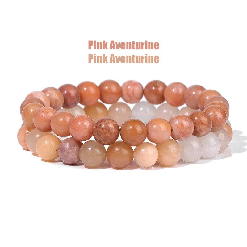 2 шт./компл. браслеты для женщин, набор браслетов из натурального камня, агаты, 8 мм, бисер, бирюзовый кристалл, браслет, мужские ювелирные изделия, исцеление
