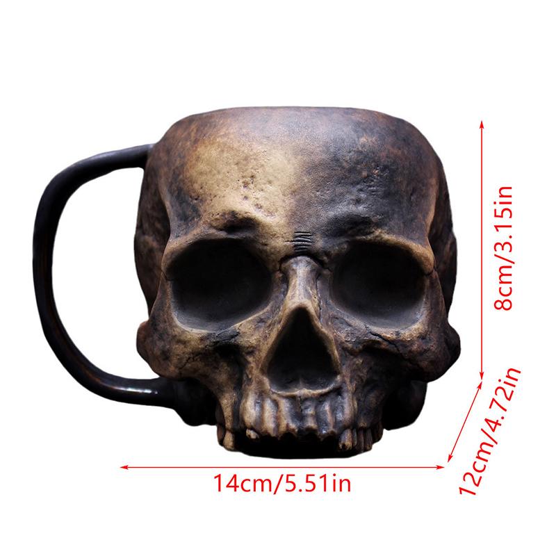 17-унциевая пивная кружка в форме черепа из смолы, кружка-череп викинга-воина, кружка-череп в средневековом стиле для кофе/напитков/сока