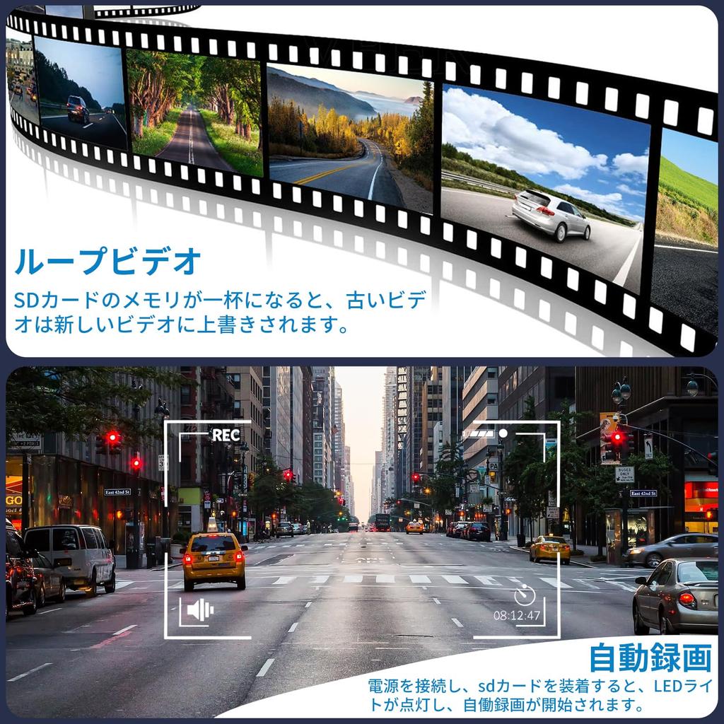 OBEST Motorcycle Dash Camera, Small Motorcycle Camera, 1080P, Front Use, Glass Lens, G-Sensor, Auto