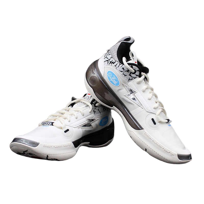 Li Ning Скользкие Устойчивые к истиранию Низкие Баскетбольные кроссовки Мужские Белый Черный Синий ABAS083-18