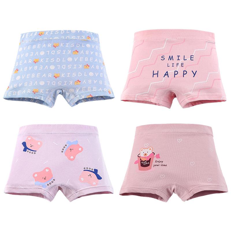 4 шт. детское нижнее белье для девочек, хлопковые боксеры для девочек, для малышей 3-16 лет