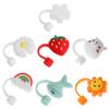 Cartoon Plugs Cover Splash Proof Drinking Dust Cap Straw Tips Cup Accessories Silicone Straw Plug