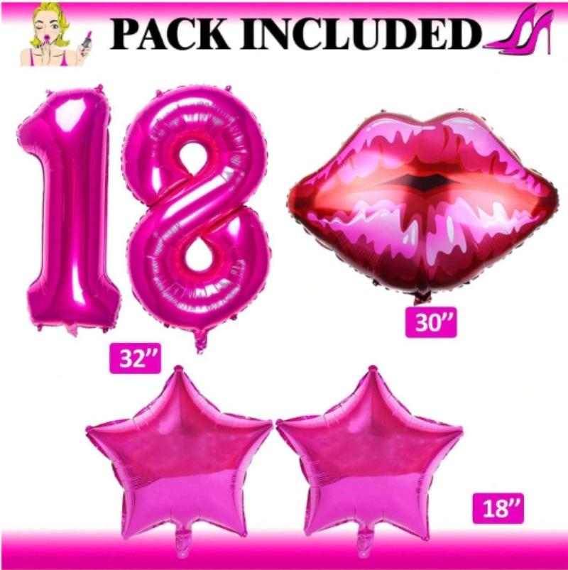 Розовые воздушные шары для девочек, воздушные шары на день рождения для девочек, принадлежности для вечеринки по случаю дня рождения принцессы, ярко-розовый набор воздушных шаров на высоких каблуках для вечеринки по случаю дня рождения девочки