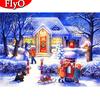 5D DIY Diamond Painting House Full Square Round Drill Diamond Embroidery Winter Mosaic Landscape Christmas Decoration