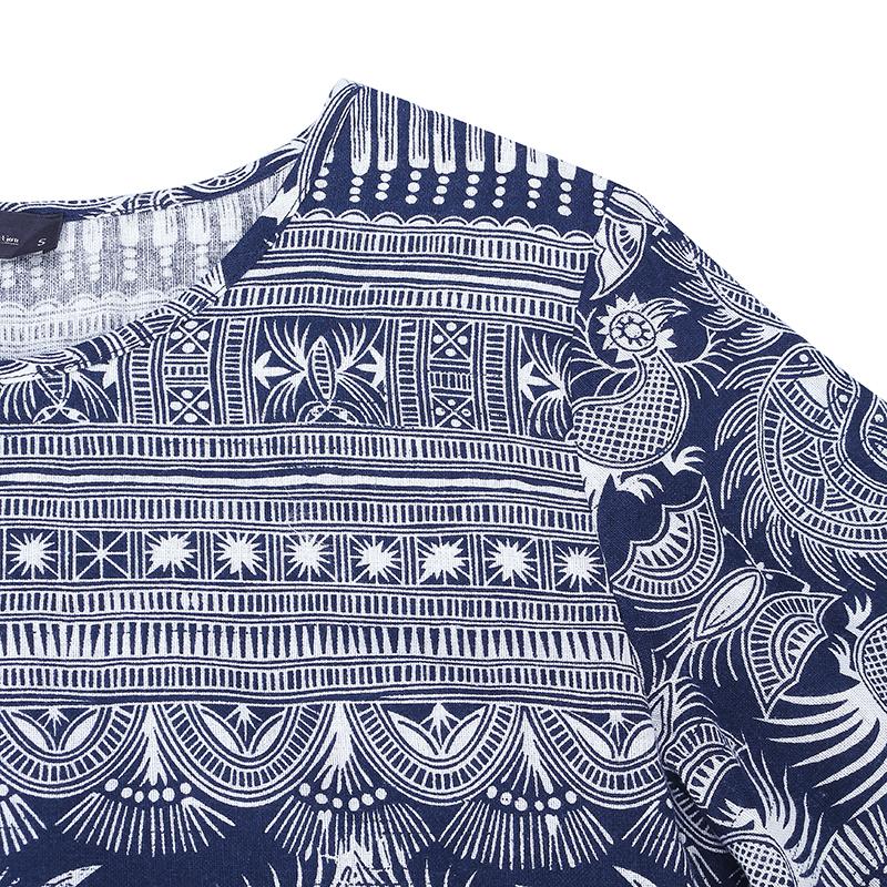 ZANZEA Женское платье с круглым вырезом и рукавами 3/4, летнее винтажное свободное хлопковое длинное платье с принтом