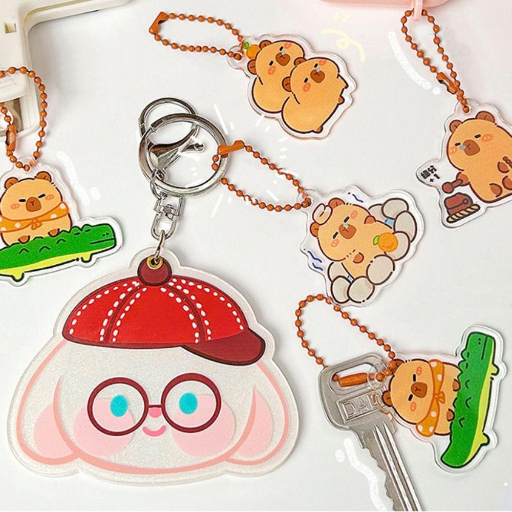 Creative Capybara Bag Hanging Acrylic Capibara Pendant Fashion Capybara Keychain Kids
